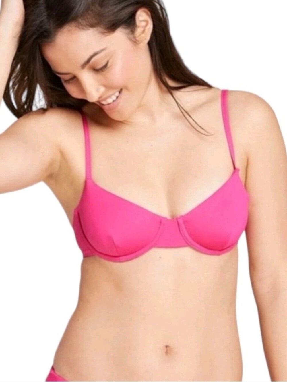 Andie Swim | NWT The Bermuda Bright Pink Underwire Bikini Swim Top Size Small